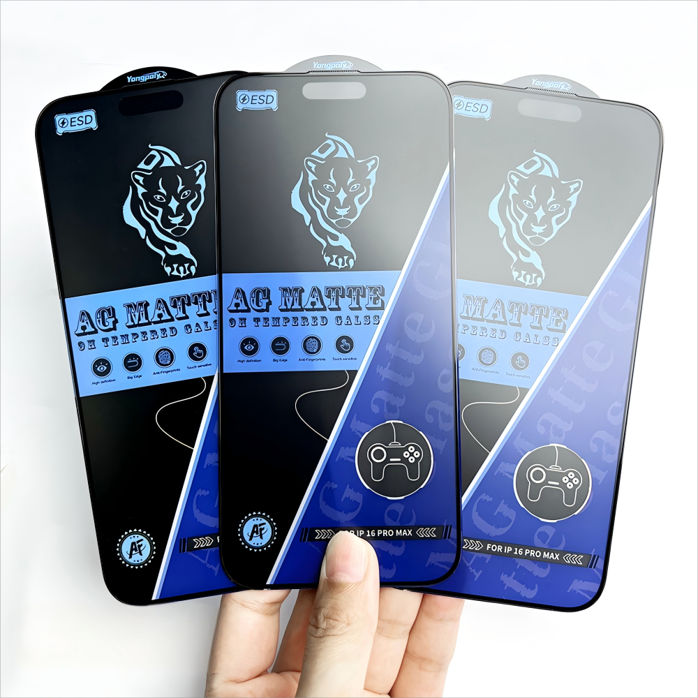 （ราคาส่ง 10in1）ฟิล์มกระจกเต็มจอด้าน ESD AG MATTE กันไฟฟ้าสถิตย์ กันนิ้วมือ สำหรับ iphone 11 13 15 17