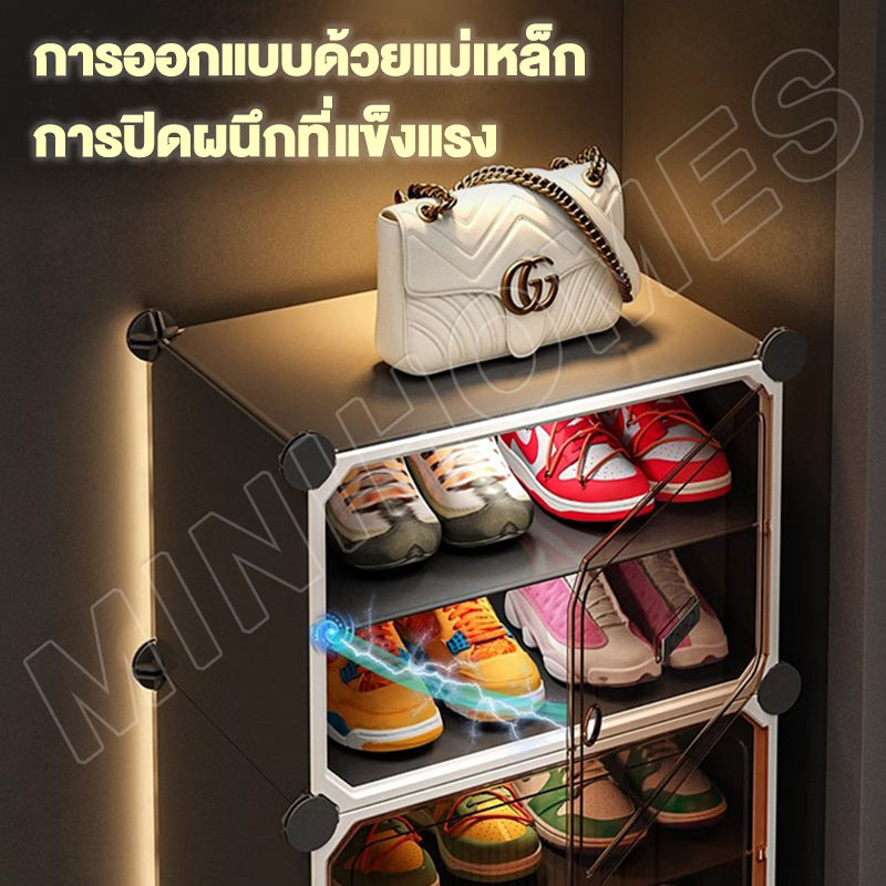 MINIHOMES กล่องรองเท้า กล่องใส่รองเท้า แบบใส พับได้ รูปที่ 2