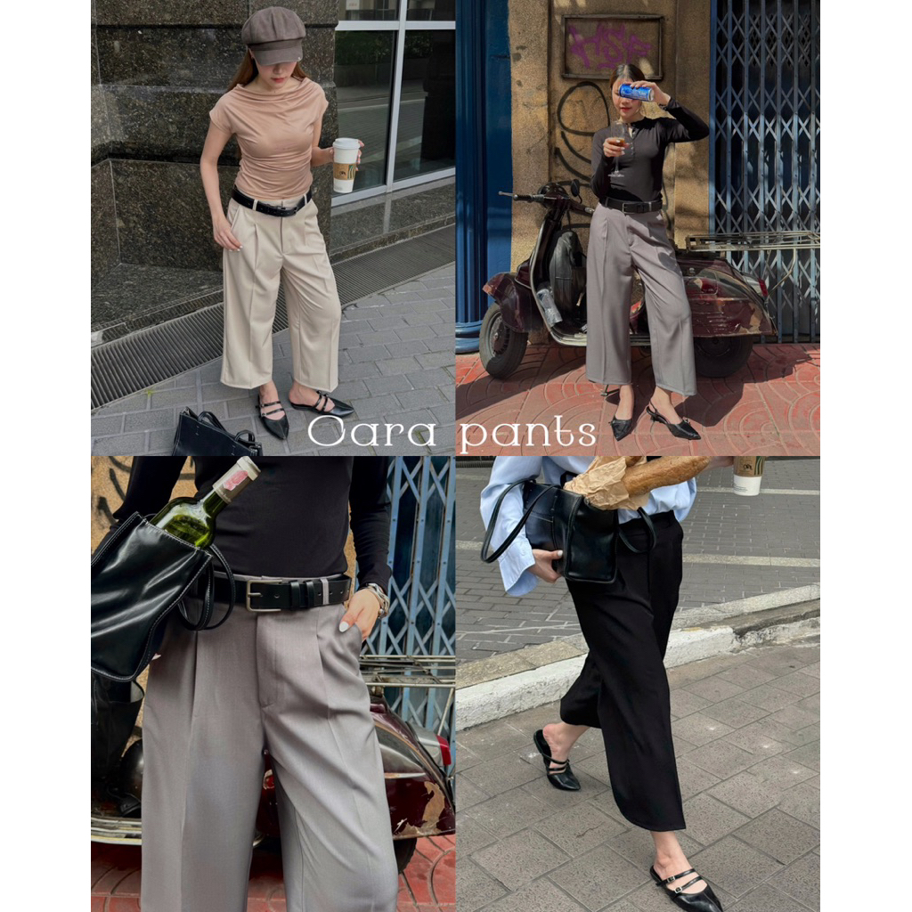 กางเกงทรงกระบอก ที่สาวตัวเล็กก็ใส่ได้ รุ่น Cara pants  ทรงเท่ เก๋ ไม่ซ้ำใคร เนื้อผ้าดีสุดๆ