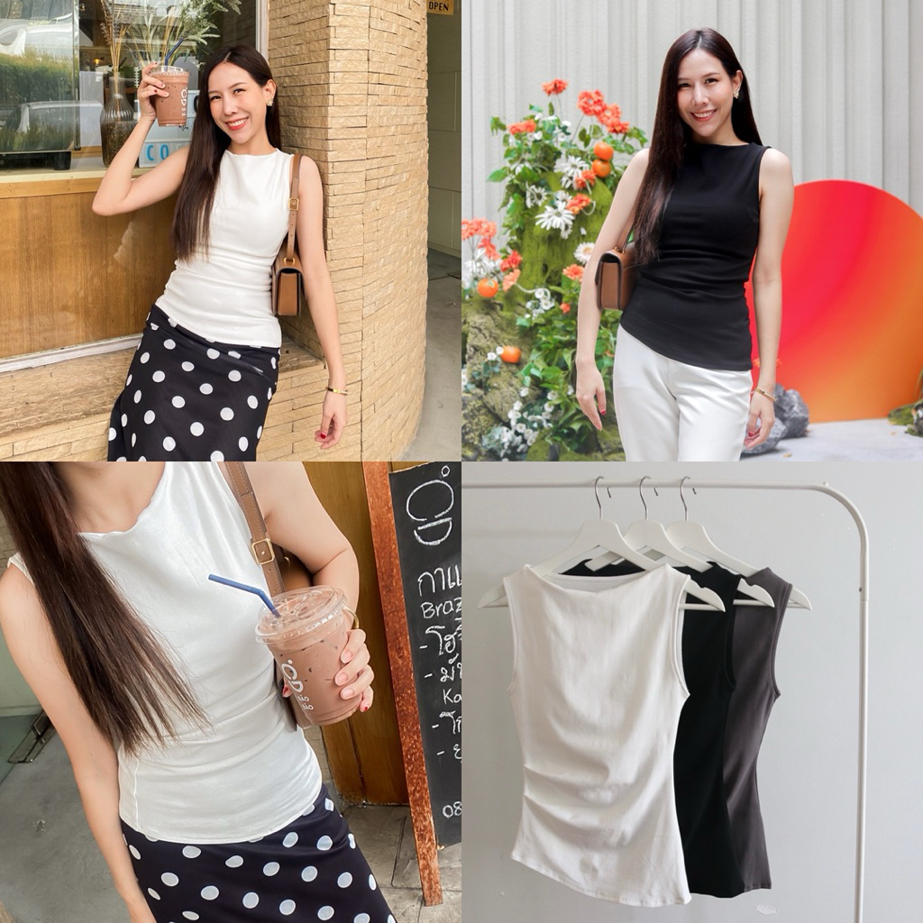 MIDWAY | เสื้อแขนกุดคอปาด
