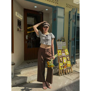 VIVIAN - กางเกงขายาวทรงกระบอก รุ่น Vivian pants ที่สาวตัวเล็กตัวสูงสามารถใส่ได้โดยไม่ต้องตัดขา สวยหรูต้องรุ่นนี้