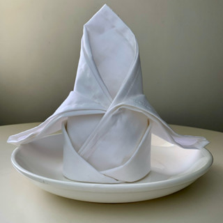 Napkin ผ้าเช็ดปาก สีขาว แนปกิ้น ขนาด 18x18 นิ้ว ผ้าเช็ดปากจั…