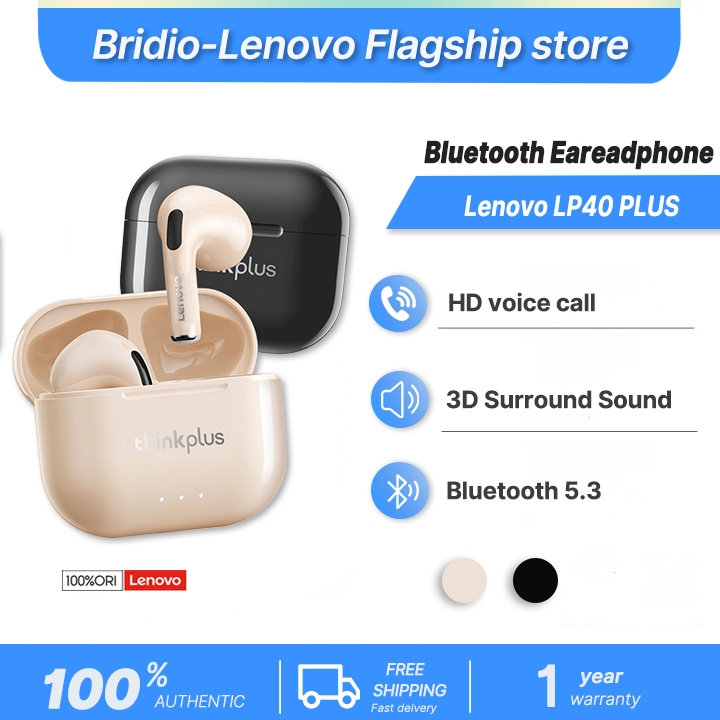 Lenovo LP40/Pro/Plus หูฟังบลูทูธไร้สาย กันน้ำ มีไมโครโฟน ลดเสียงรบกวน HD Bluetooth 5.3 สินค้าพร้อมส่