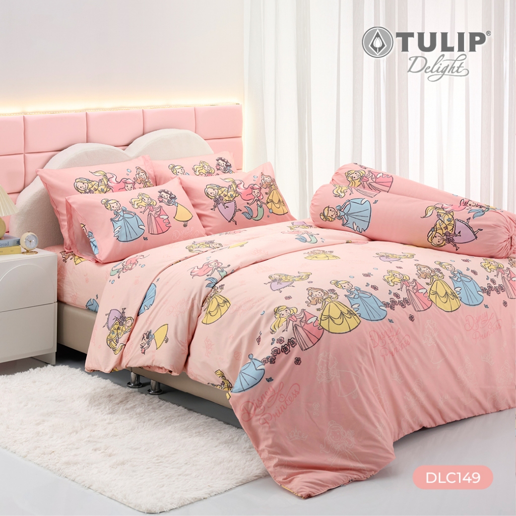 TULIP Delight Princess เจ้าหญิง  DLC149 ลิขสิทธิ์แท้ Disney ชุดผ้าปูที่นอน ผ้าห่ม ผ้านวม พิมพ์ลายการ์ตูน