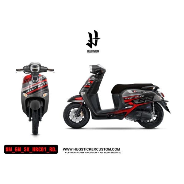 สติ๊กเกอร์แต่งรถ จีออโน่ Honda Giorno ลาย HRC