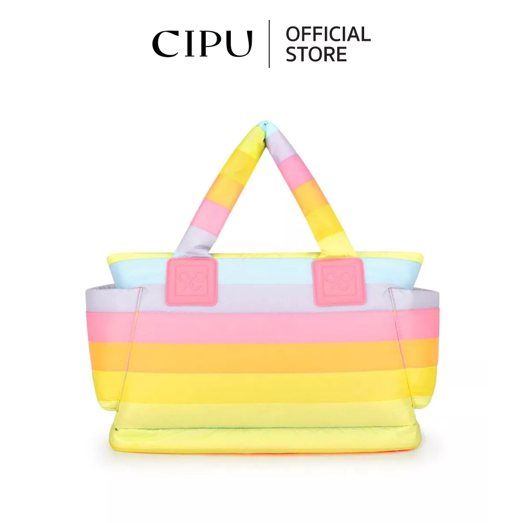 CIPU OFFICIAL STORE | กระเป๋าคุณแม่ | กระเป๋าใส่ของเด็กอ่อน รุ่น AIRY Tote M สี New Pastel Rainbow
