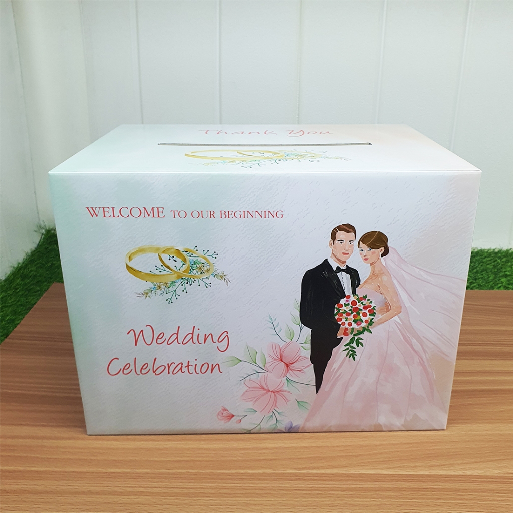 กล่องเล็กใส่ซองแต่งงานขนาดกล่อง 22x29x21cm พร้อมส่ง (กล่องกระดาษแข็งขึ้นรูปพร้อมใช้งาน)