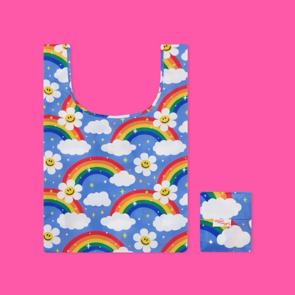 🌼🩷Wiggle Wiggle🌼💕Picnic Bag Rainbow Smile ถุงผ้าช้อปปิ้ง พกพาง่าย
