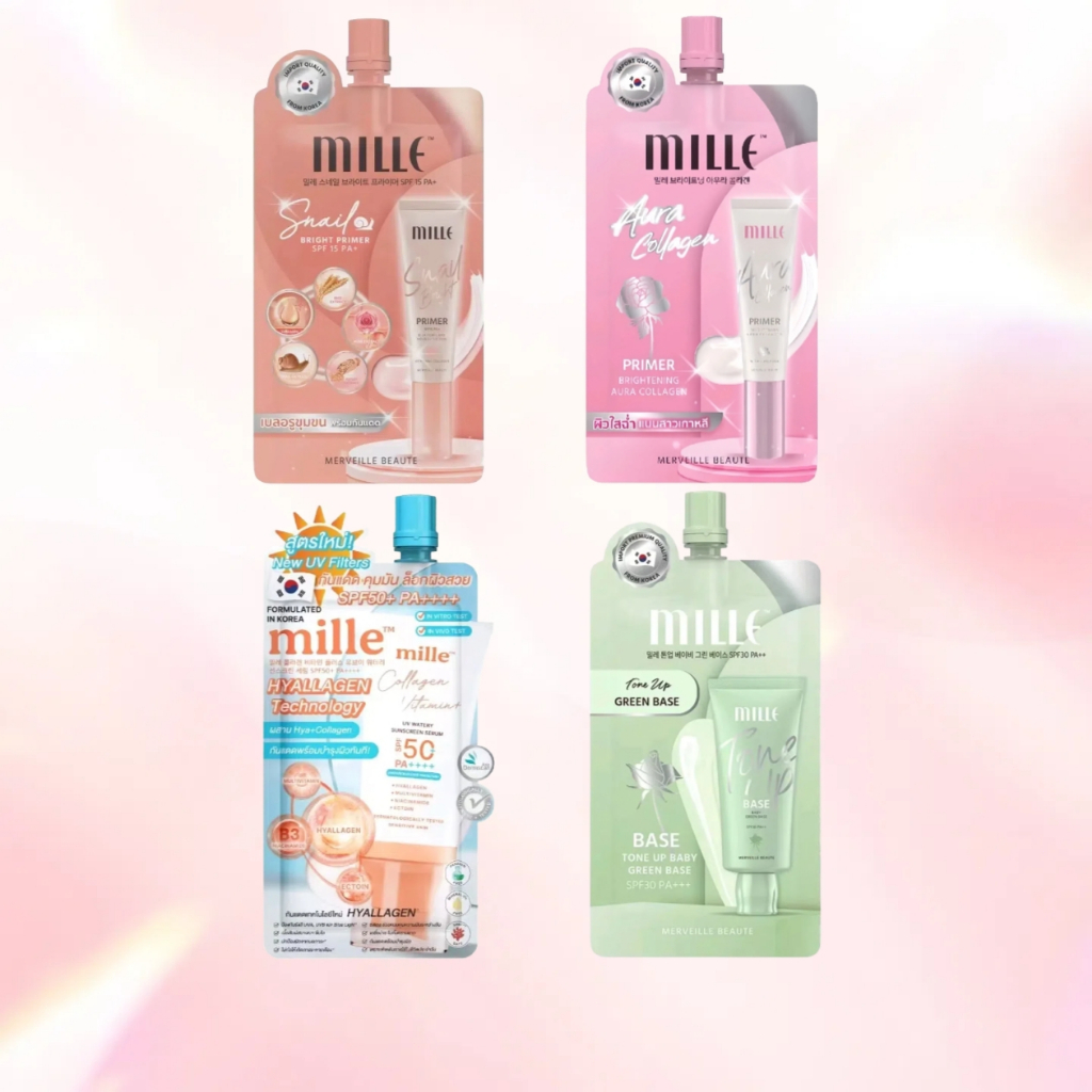 [ซอง] มิลเล่ โทนอัพ เบส/ บีบี ครีม/ ฟาวเดชั่น/ ไพรเมอร์ MILLE Tone up Base/ BB Cream/ Foundation/ Pr