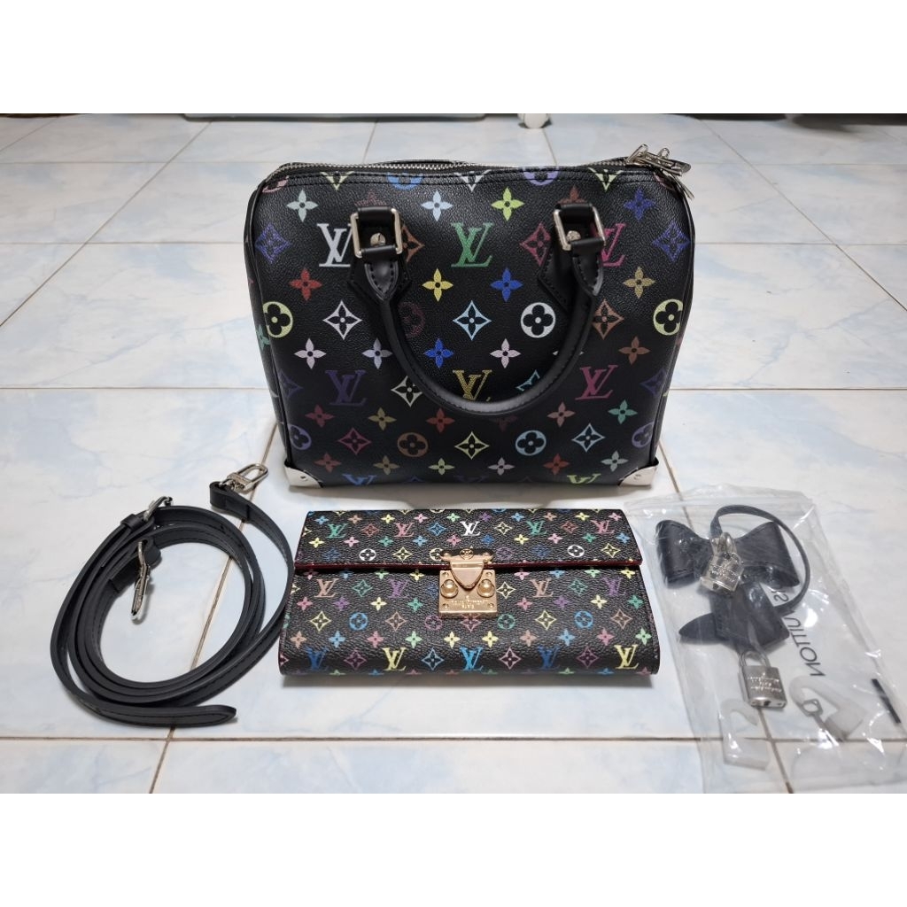 LV VIP GIFT มือสอง ของแท้ 100% กระเป๋า LV Speedy size 25 ขายพร้อมกับกระเป๋าสตางค์