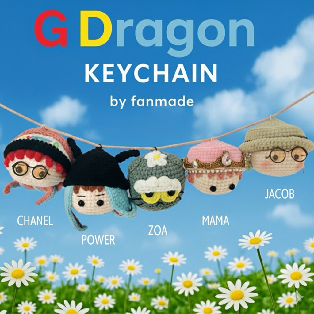 [ปิดรับ18/10]พวงกุญแจ G-Dragon & Zoa ตุ๊กตาGD พวงกุญแจโครเชต์ Daisy Handmade (Fanmade GD)