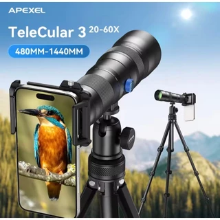 APEXEL T60 20-60X Telephoto โทรศัพท์มือถือกล้องโทรทรรศน์เดียว HD กล้องโทรทรรศน์เลนส์ Monoculars ซูมชุดสามเหลี่ยมวงเล็บ