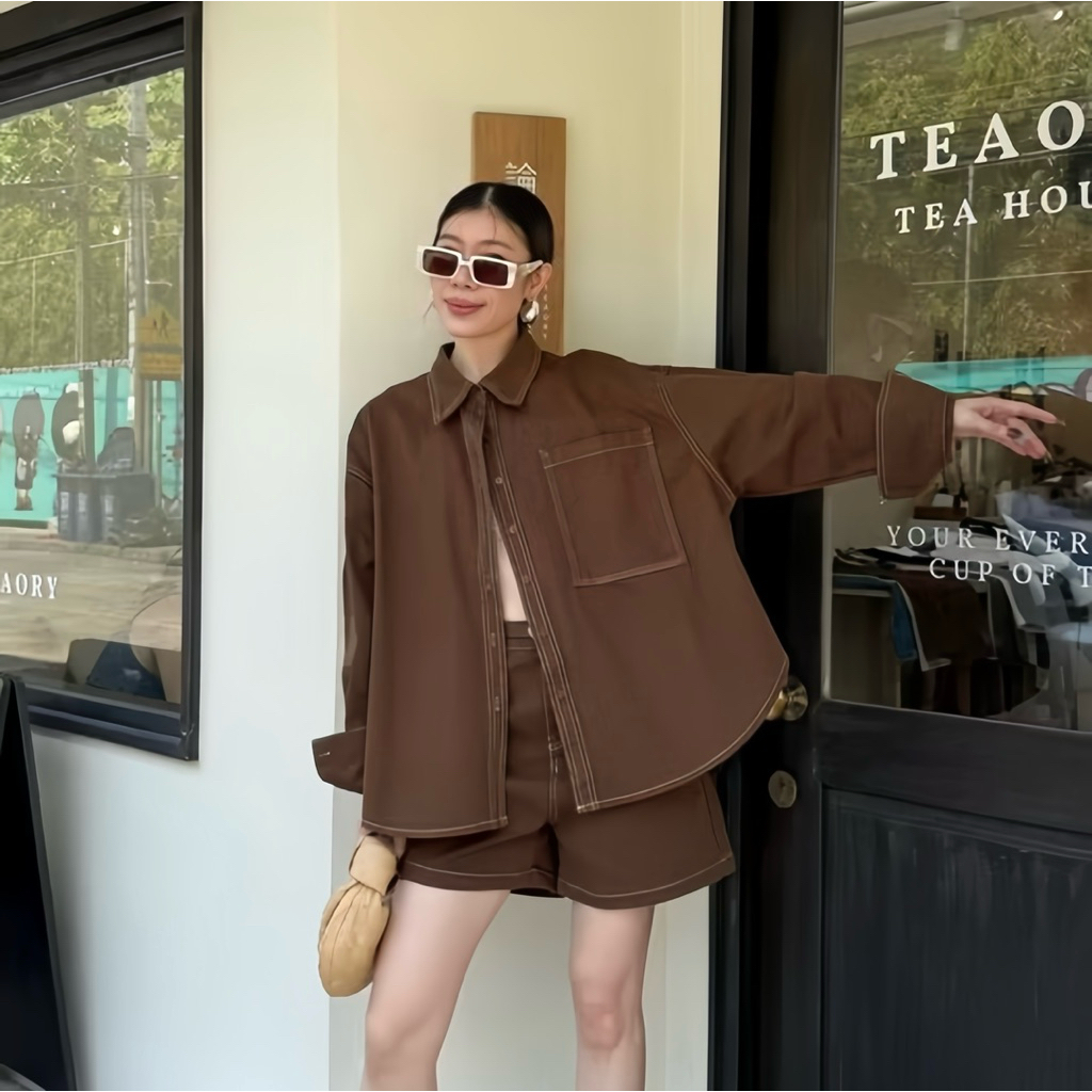 comiing.sn - เชิ้ตยีนส์ยีนส์ Basic oversize shirt