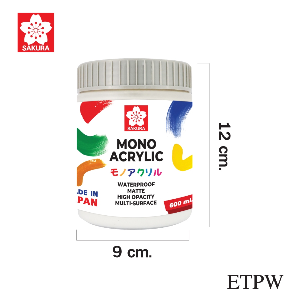 SAKURA (ซากุระ) สีโมโนอะคริลิค MONO ACRYLIC 600ml. รหัส ETPW — صورة 4