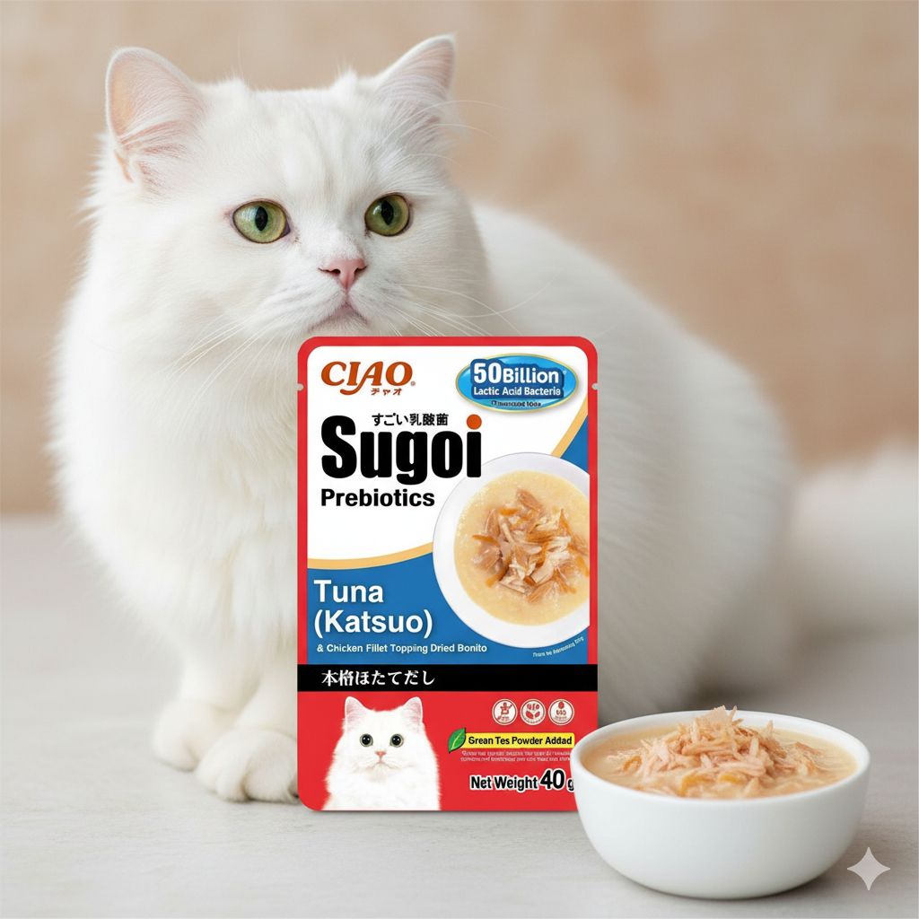 Ciao Sugoi prebiotics เชาว์ ซุโก้ย พรีไบโอติก อาหารเปียก 40 g.