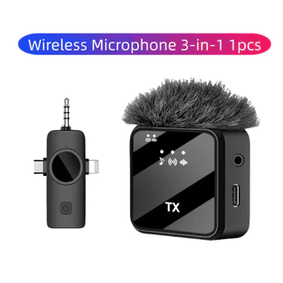 Wireless Microphone ไมโครโฟนไร้สายแบบพกพาสําหรับ ios/Type-Cไมค์ไร้สายหนีบเสื้อ ไมค์หนีบปกเสื้อ