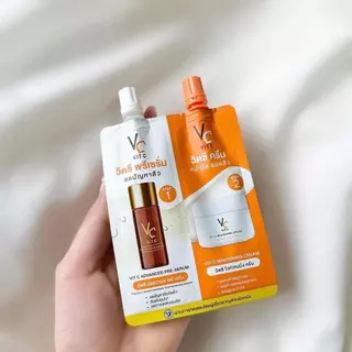 [ยกกล่อง] VC VIT C ครีมวิตซีน้องฉัตรซองคู่ 2 STEP ลดปัญหาสิว หน้าใส ของแท้ จำหน่ายยกกล่อง