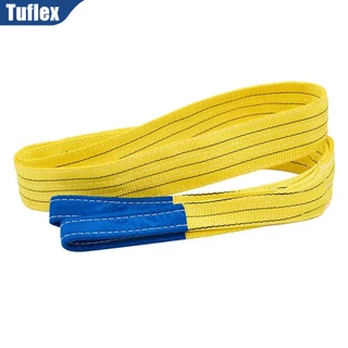 Tuflex สายพานยก 3 ตัน มีห่วงหัว-ท้าย สลิงแบน สลิงผ้าใบ สายลากรถ สายพานยกของทุกชิด หลายขนาด
