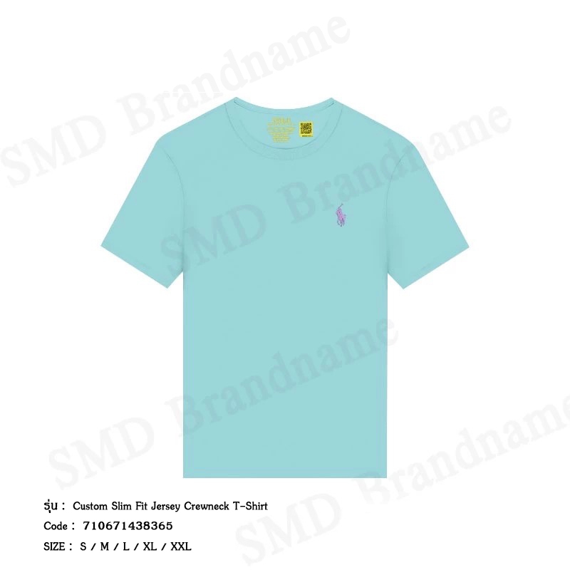 Polo Ralph Lauren เสื้อยืดคอกลมผู้ชาย รุ่น Custom Slim Fit Jersey Crewneck T-Shirt Code: 710671438365