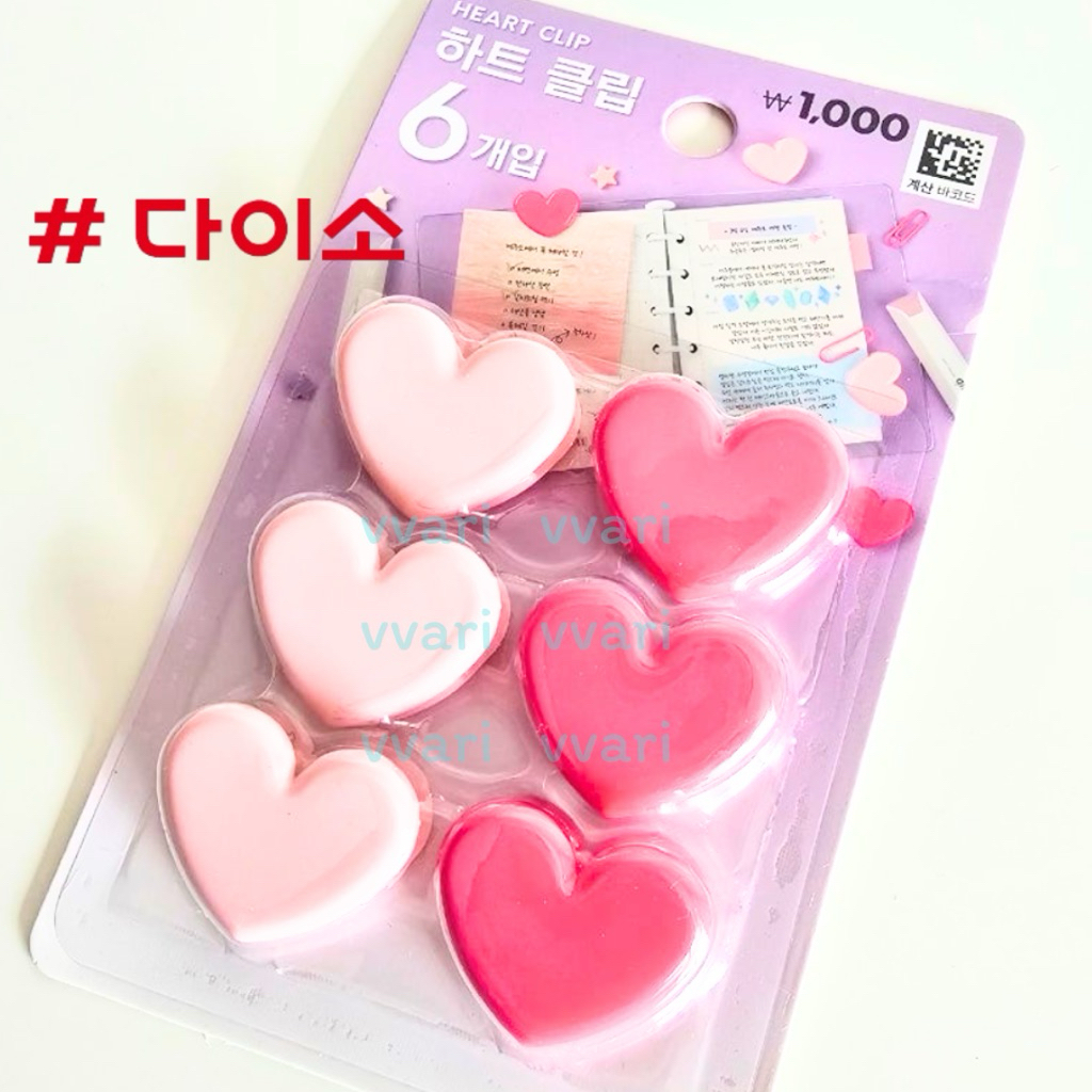 Daiso korea คลิปหนีบ รูปหัวใจ แม่เหล็ก ตัวโน้ต ตกแต่ง ไดโซะ เกาหลี