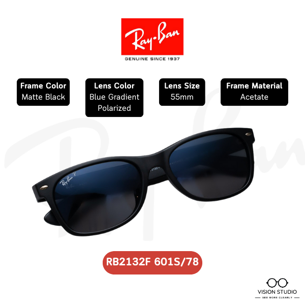 รวมสี/แท้ 100% แว่นกันแดด RayBan RB2132F รุ่น Wayfarer รับประกัน 2 ปี พร้อมอุปกรณ์ครบ