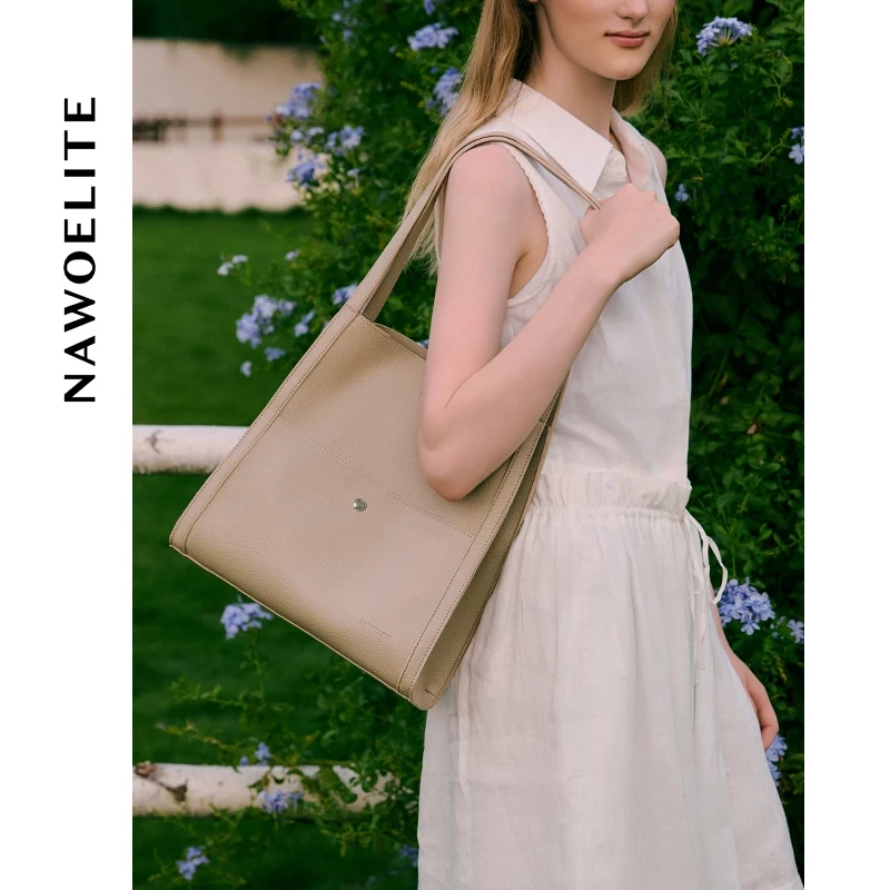 NAWOELITE Cube Bag กระเป๋าโท้ทขนาดใหญ่จุแล็ปท็อปได้ กระเป๋าสะพายไหล่ เรียบง่ายและทันสมัย กระเป๋า
