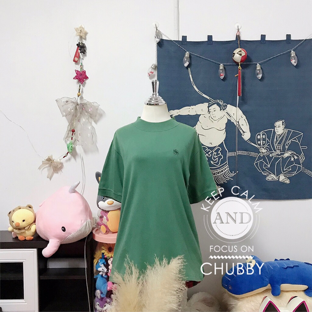 เสื้อยืดแขนสั้นสีเขียวปักม้าแกลลอป Gallop อก 40 ยาว 28