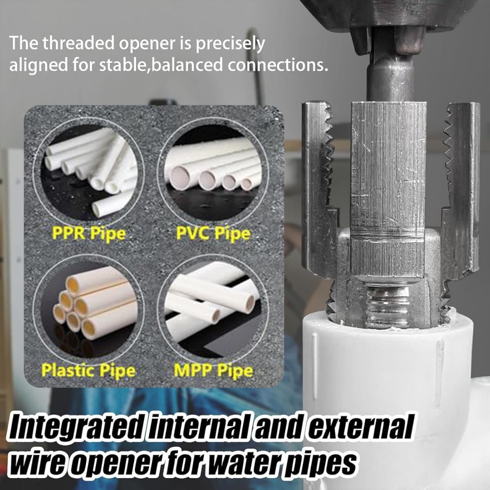 เครื่องมือตัดด้ายท่อ เครื่องมือตัดท่อเกลียวภายในและภายนอกแบบรวม - เครื่องตัดและดายท่อ PPR ขนาด 1/2 นิ้ว และ 3/4 นิ้ว - รูปที่ 6