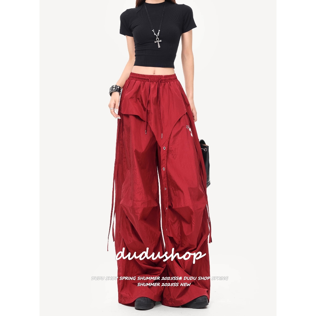 [Summer quick-drying fabric, sports wide-leg pants]กางเกงเต้นแจ๊สพิมพ์ลายฮิปฮอปสำหรับผู้หญิง กางเกงขากว้างลำลอง
