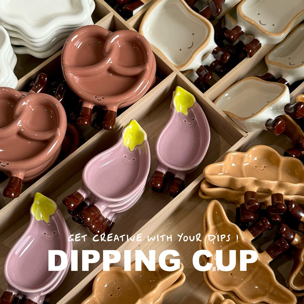 Hommestuff.store - ถ้วยน้ำจิ้มเซรามิกดีไซน์น่ารัก (Dipping Cups)