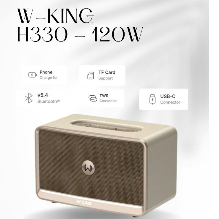 W-KING  H330 120W ลำโพงบลูทูธ 5.4 แบตใช้ได้ถึง 14 ชม. ประกันจากศูนย์