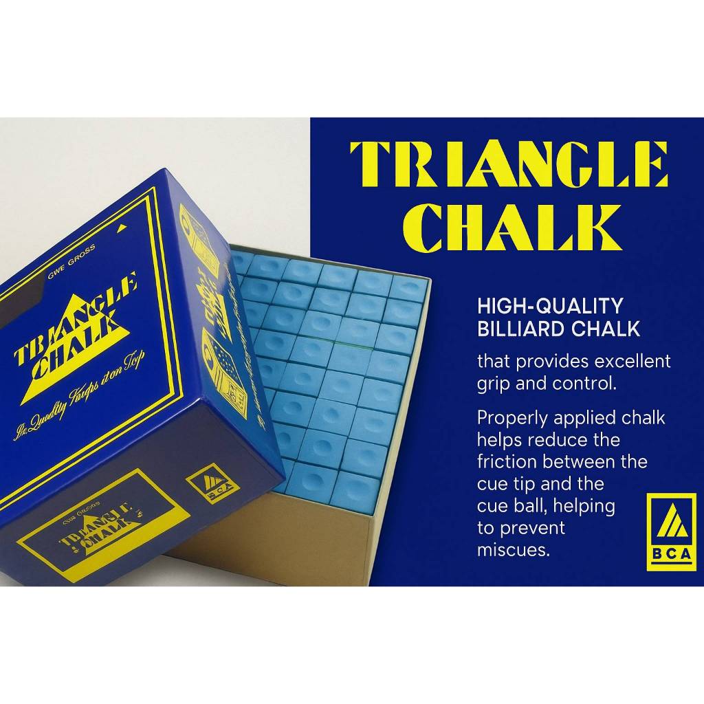ชอล์กฝนหัวคิว สีน้ำเงิน TRIANGLE Billiard Chalk เกรดA