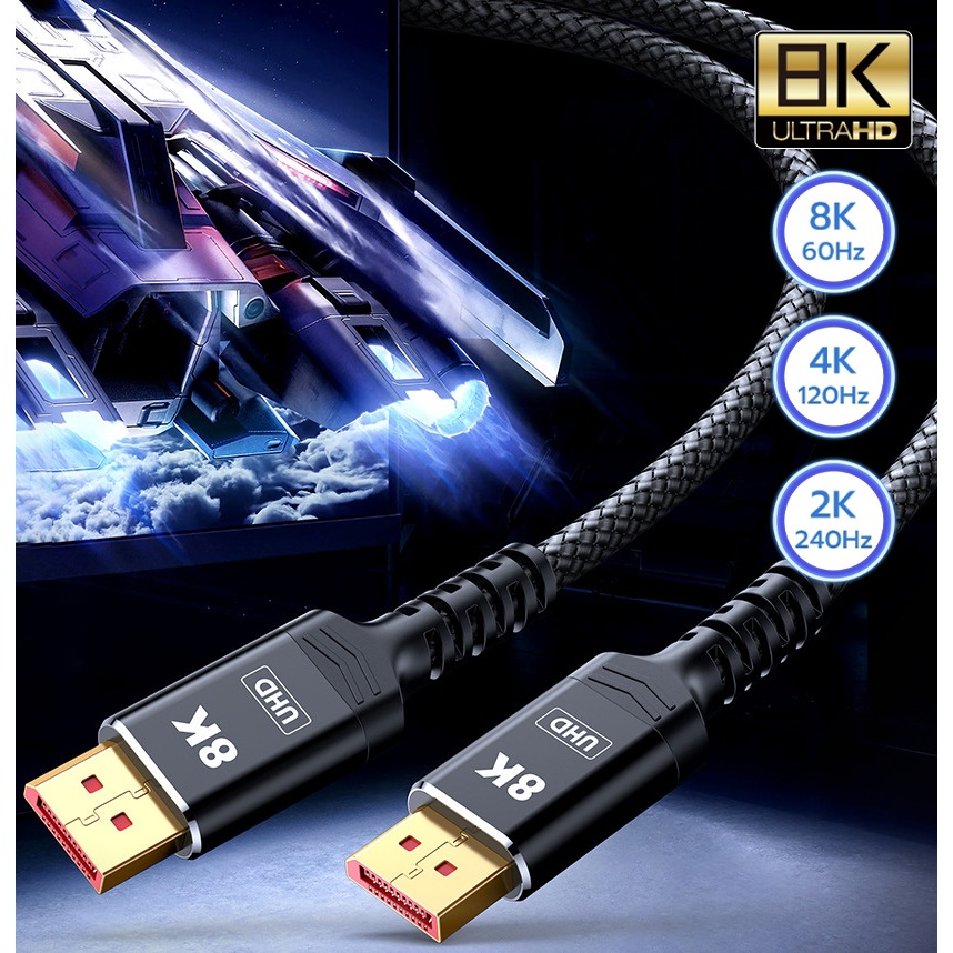 สาย HDMI 2.1 8K Cable, รองรับ 8K 60Hz, 4K 120Hz, 2K 240Hz, ยาว 0.5m-10m, สําหรับ PS4, TV, Switch