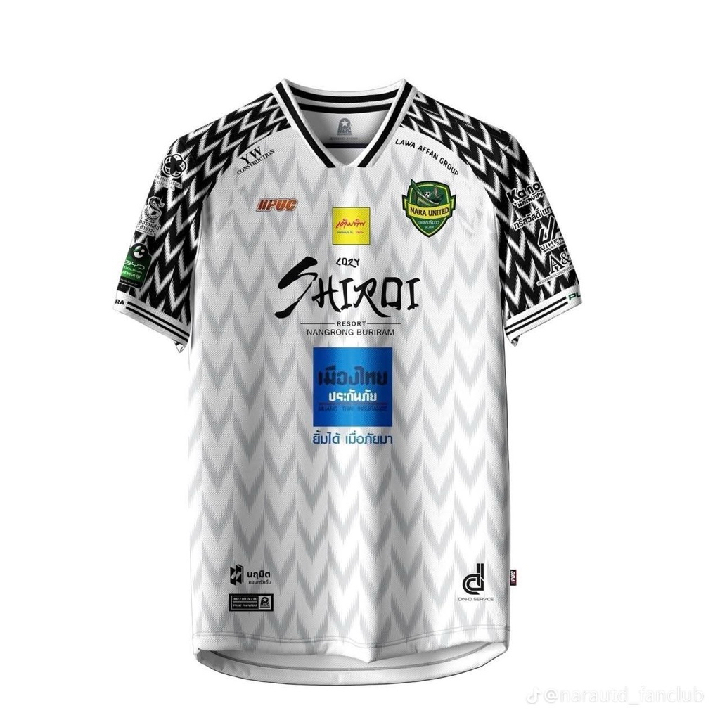 เสื้อแข่งผู้รักษาประตู ชุดที่1 (เหย้า) Nara United 2025/2026 สีขาวลายดำ