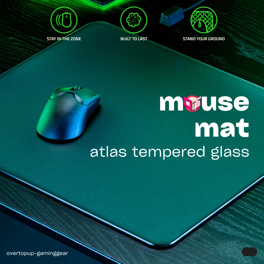 Razer Atlas tempered glass gaming mouse mat-แผ่นรองเมส์กระจก