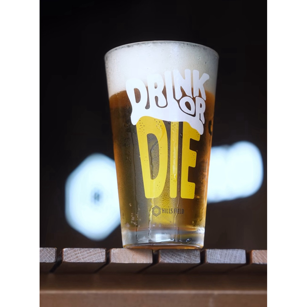 (พร้อมส่ง‼️) HILLS FIELD DRINK OR DIE Pint Glass🇯🇵MADE IN JAPAN🇯🇵