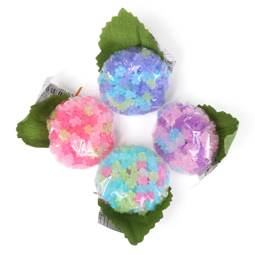 Estala Konpeito Japanese Traditional Sugar Confections Set of 4 Assorted Colors Ajisai hydrangea