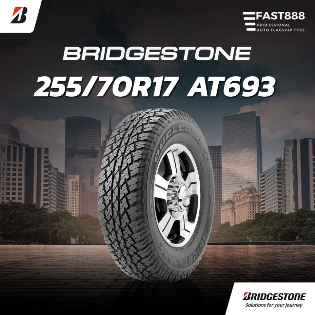ส่งฟรี ใหม่ Bridgestone ยางขนาด 255/70R17 AT693 ผลิตปี2024 กระบะขอบ17 ยางบริสโตน มีประกันโรงงาน ส่งฟ