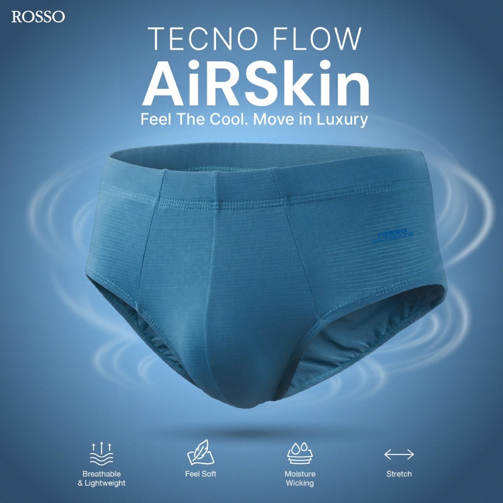 (รุ่น Top) Rosso AIR SKIN กางเกงชั้นในผ้าเนื้อนุ่มละเอียด  มีช่องอากาศที่เนื้อผ้าเพื่อเพิ่มผิวสัมผัสอากาศ