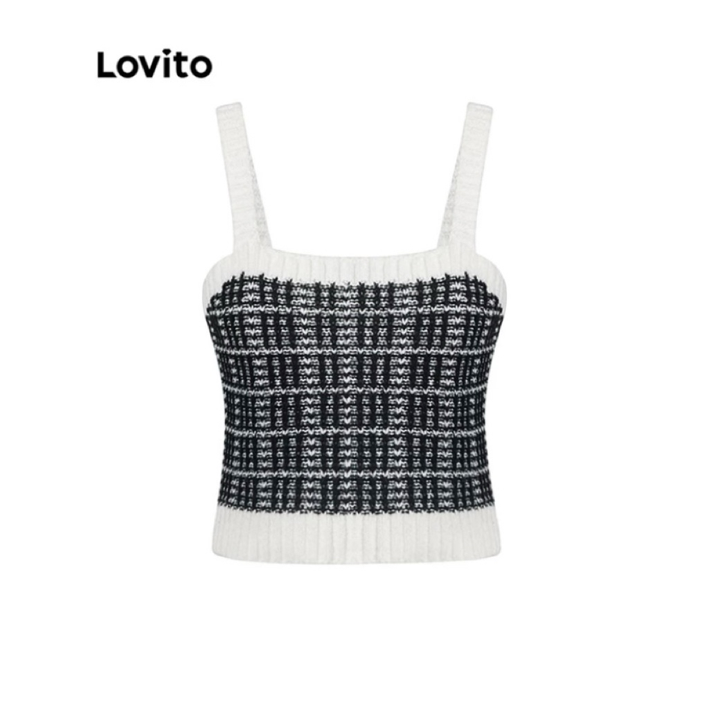 ชุดเซ็ท2ชิ้น  สายเดี่ยว เสื้อแขนยาว ไหมพรม  | Lovito