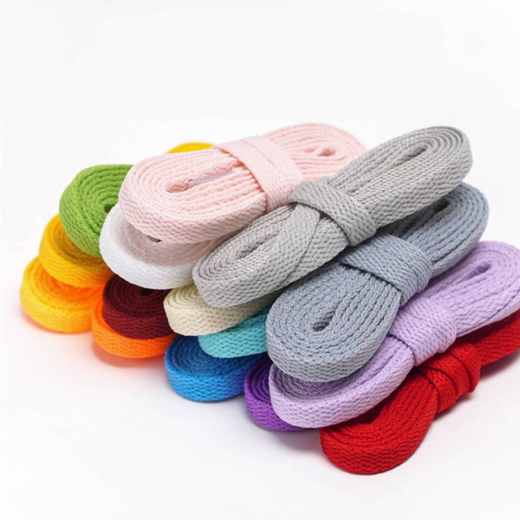 เชือกรองเท้า แบบแบน ขนาดกว้าง 0.8 ซม. ยาว 100 ซม. หลากสี - รูปที่ 7