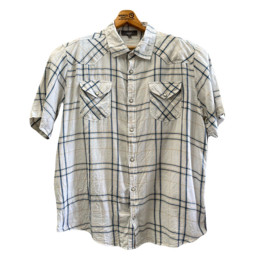 เสื้อเชิ้ต อก50 ไหล่18.5 ยาว30 แบรนด์ MOUNTAIN RIDGE 100%Cotton มือสองสภาพดี (Z108)