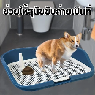 ห้องน้ำสุนัข ถาดรองฉี่สุนัข ถาดรองฉี่สัตว์เลี้ยง ถาดฉี่หมามีเสา ห้องน้ำหมาขอบสี่เหลี่ยม ถาดรองฉี่พร้อมเสา