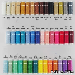 ด้ายโพลีเอสเตอร์ เคลือบแว็กซ์ ขนาด 0.45 mm. ยาว 35 เมตร ใช้ทำเครื่องประดับ งานแฮนด์เมดต่างๆ