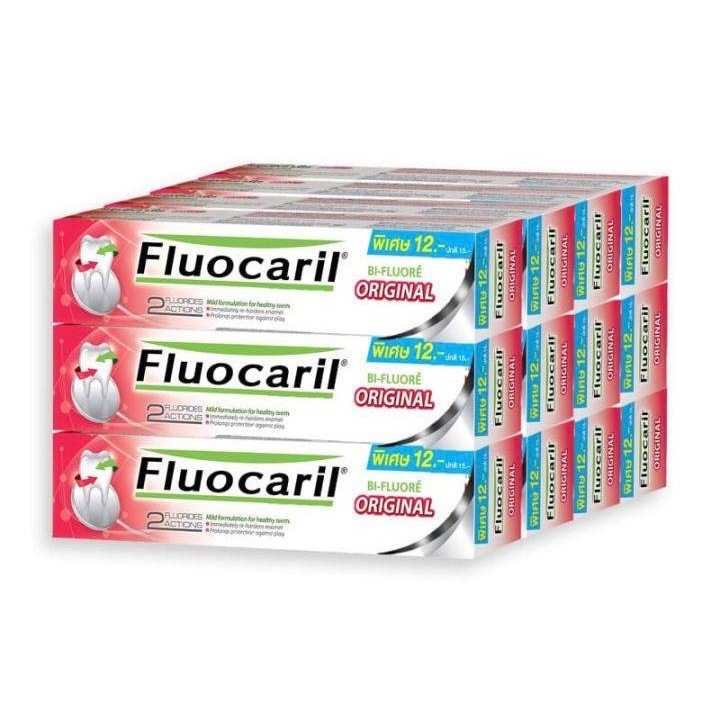 ฟลูโอคารีล ยาสีฟัน สูตรออริจินอล ขนาด 30 กรัม แพ็ค 12 กล่อง Fluocaril Toothpaste 30g x 12