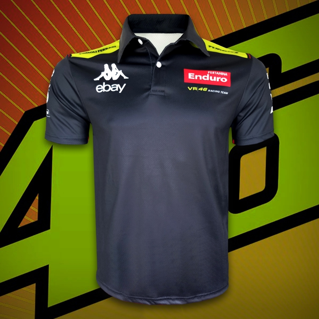 เสื้อPolo Shirt MotoGP VR46 Racing Team เสื้อโปโลโมโตจีพี ทีม วีอาร์46 เรสซิ่ง  #MG0144 พิมพ์ทั้งตัว