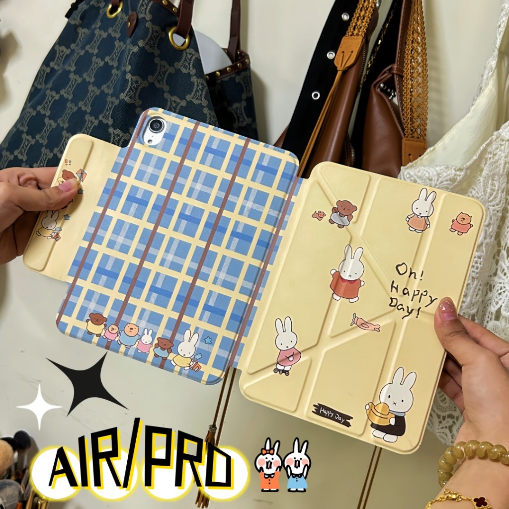 Y foldable การ์ตูน เคสไอแพด for Air4/6/7 10.9 Pro 11(2018-2022)ipad กรณีป้อ gen7/8/910.2 Gen11A16 กร