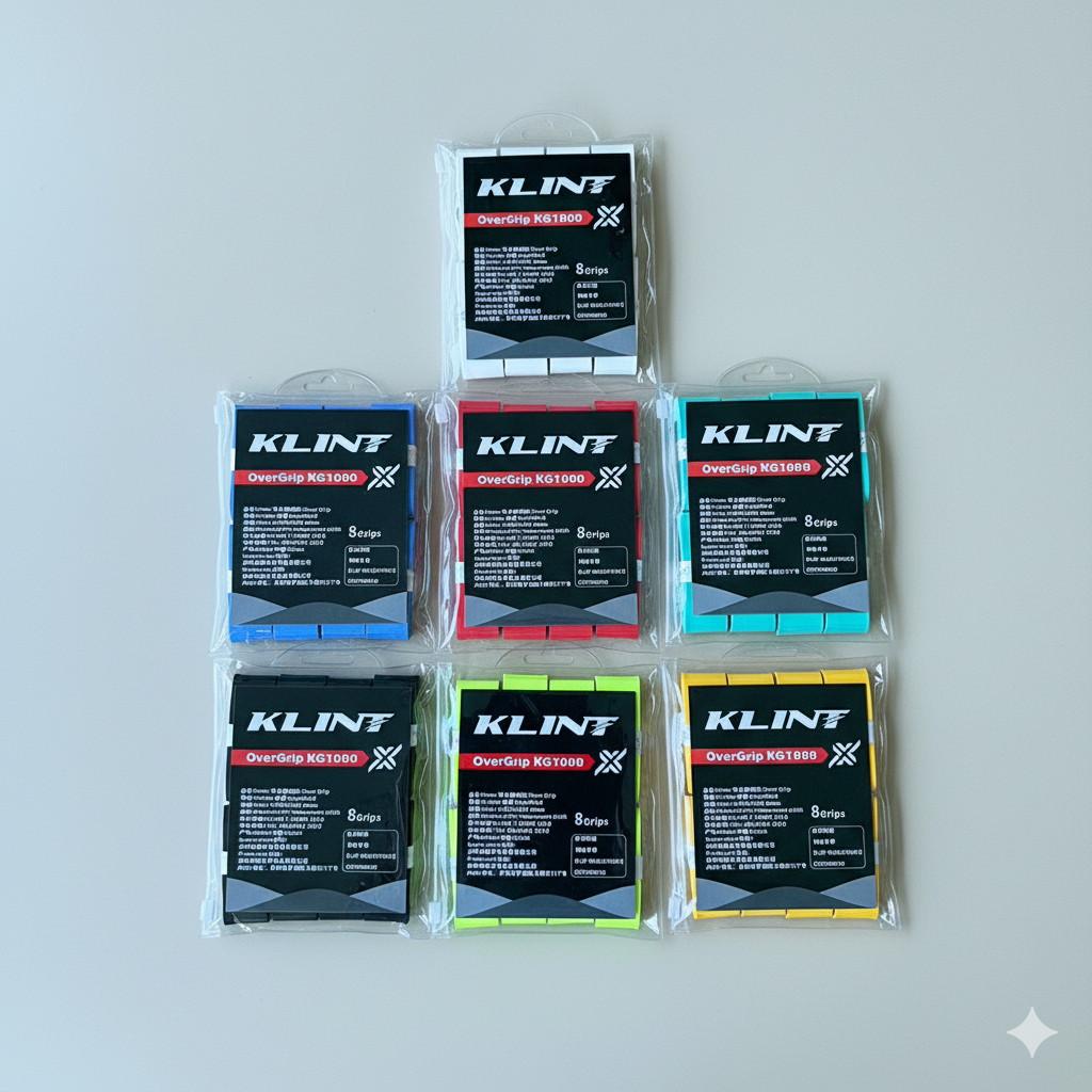 (แพ็ค 8 ) กริปพันด้ามไม้แบด ยี่ห้อ Klint เหนียว นุ่ม หนึบ รุ่น KG1000  ไม่มีกลิ่นติดไม้เวลาไม้แห้ง