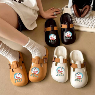 🌈รองเท้าแตะเปิดส้นแบบสวม 🌈พื้นหนา3cm 🌈2สี ขาว,น้ำตาล 🌈สกรีนล…