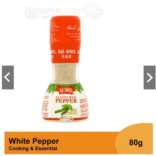 AJI-SHIO Flavoured Black Pepper / White Pepper - 80g พริกไทยมาเลย์